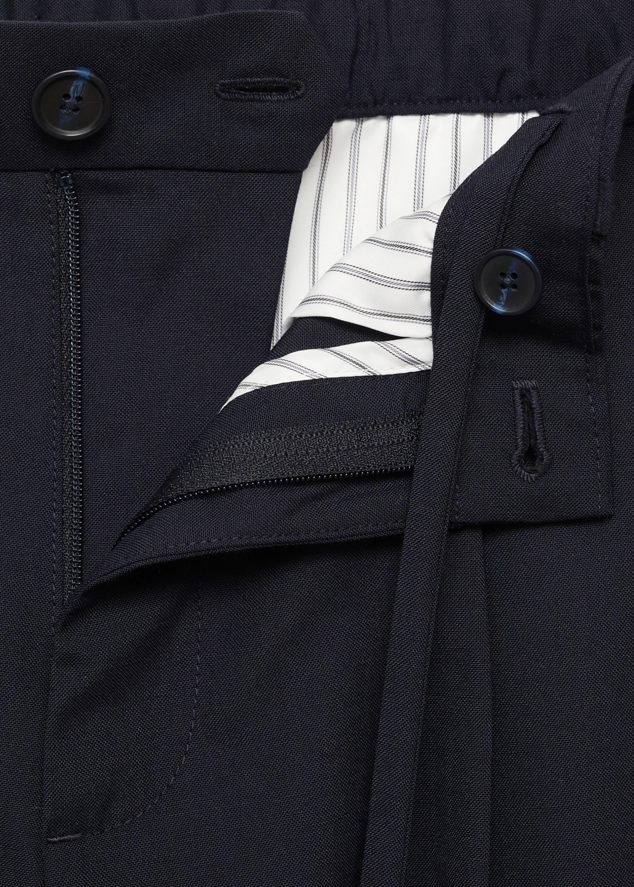 Slim-fit pleated cool wool trousers - Details of the article 8