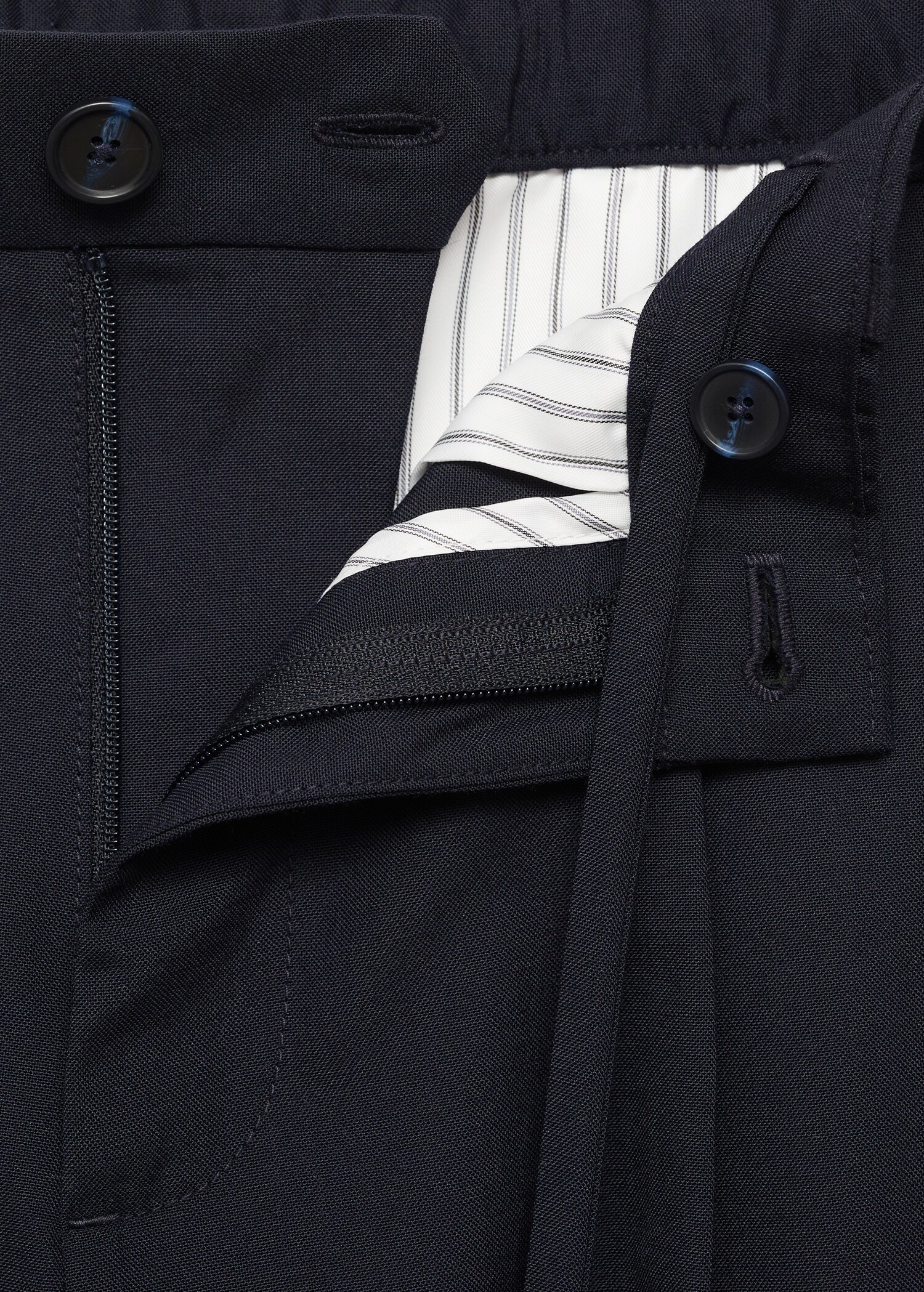 Slim-fit pleated cool wool trousers - Details of the article 8