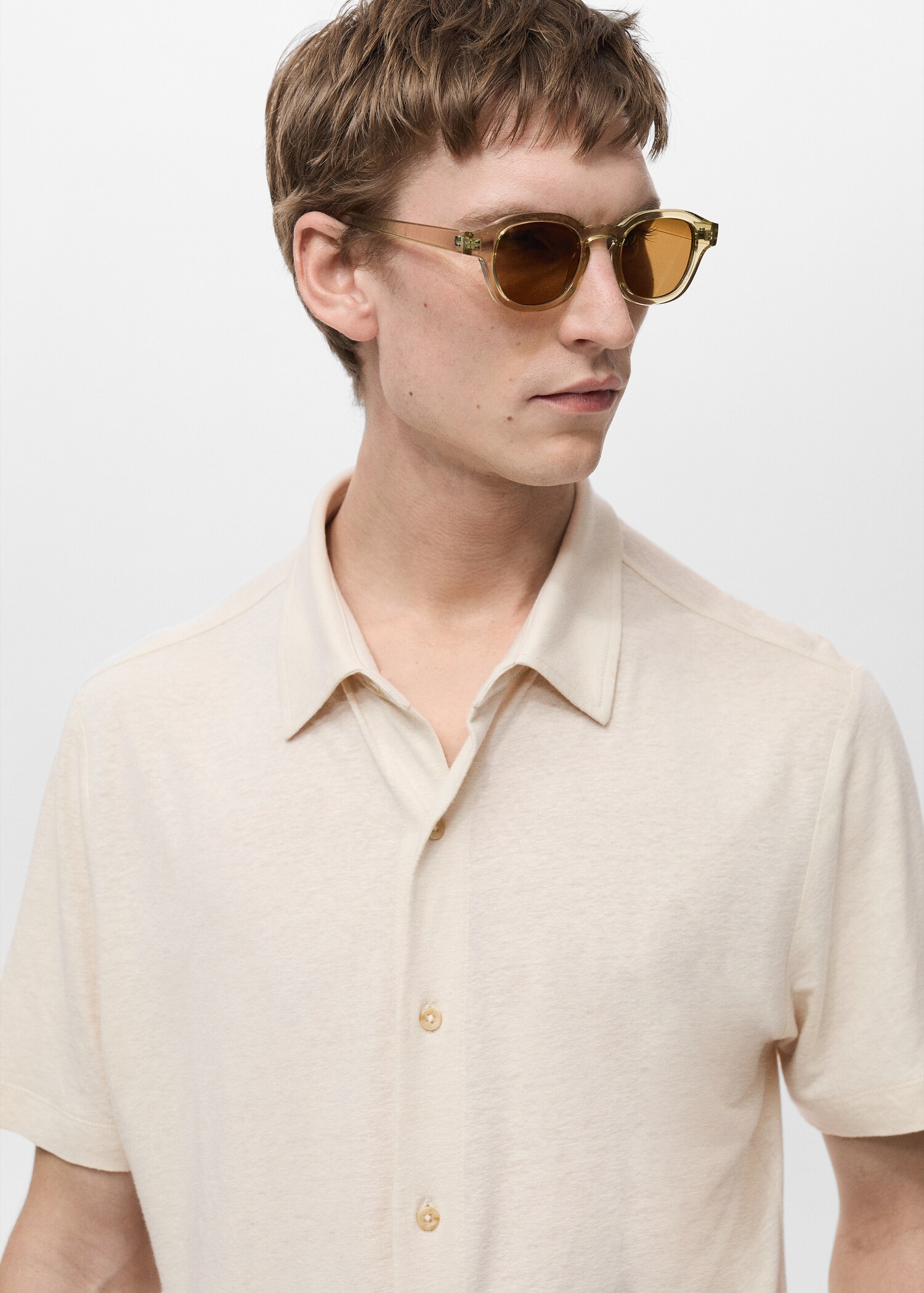 Regular-fit linen shirt - Details of the article 1
