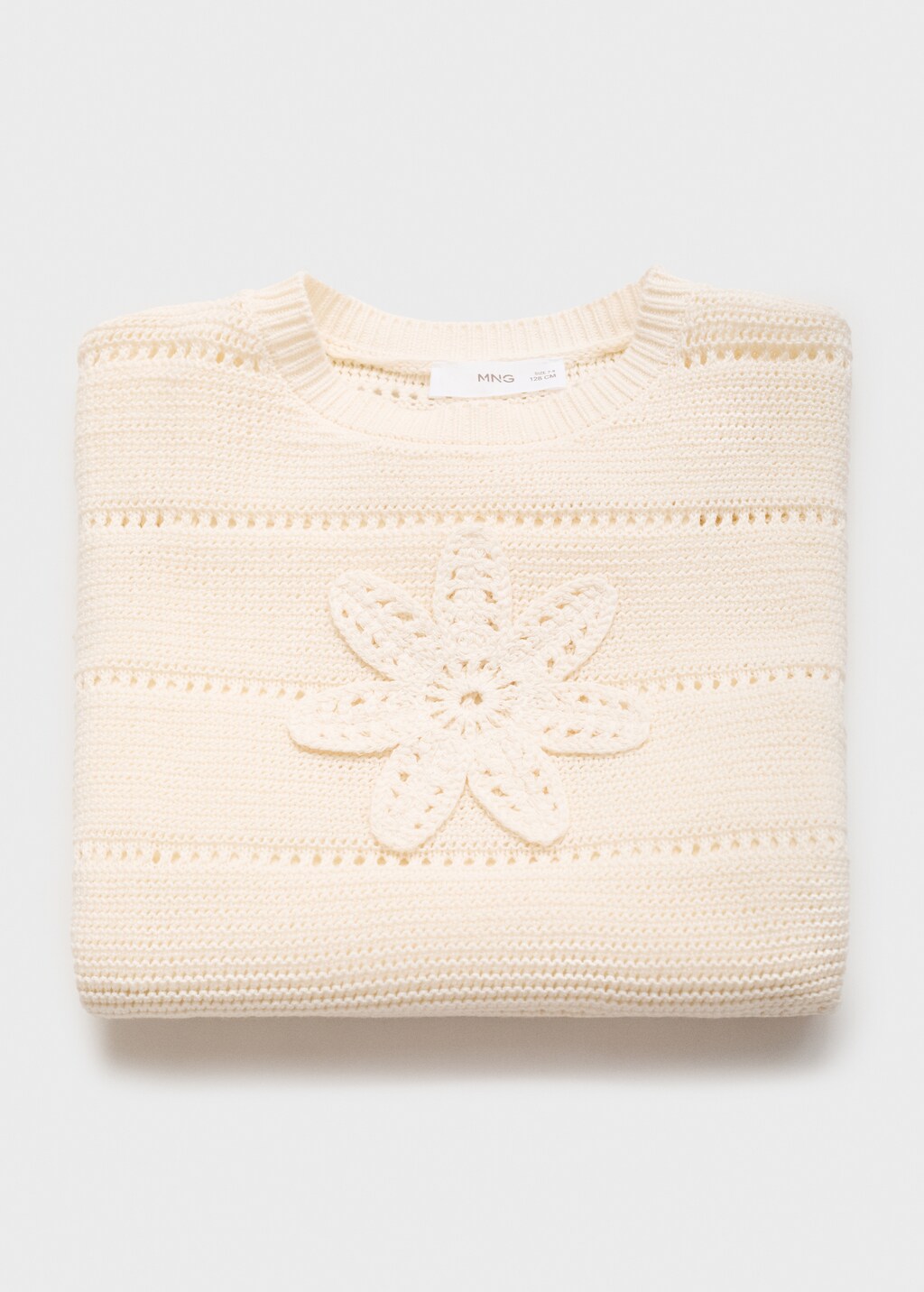 Short-sleeved crochet sweater