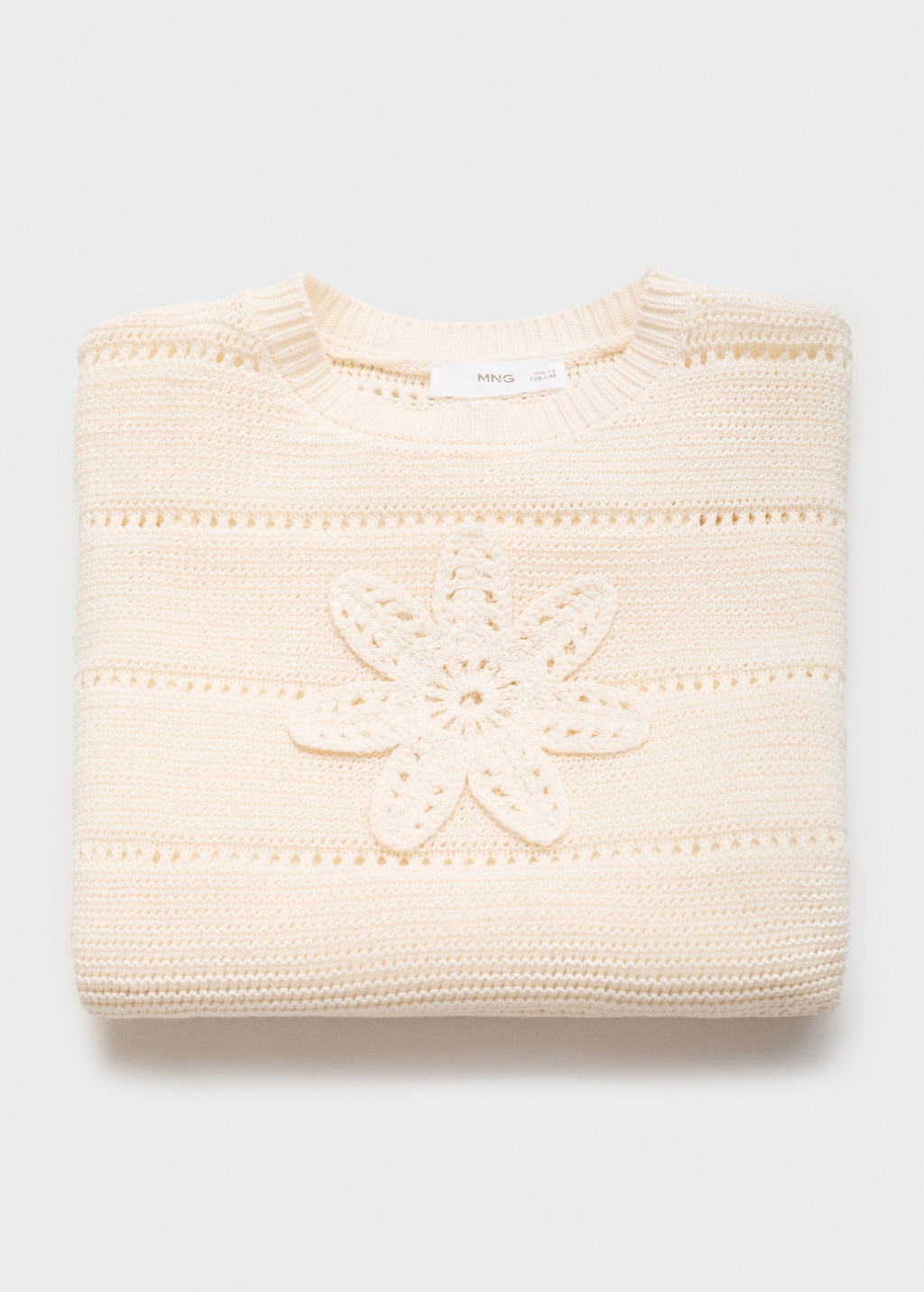 Short-sleeved crochet sweater