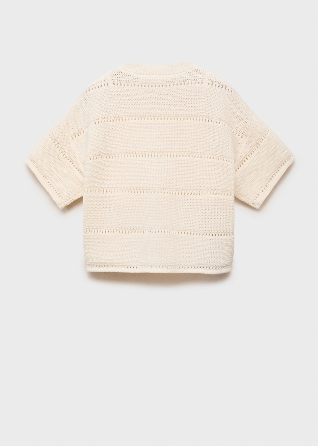 Short-sleeved crochet sweater