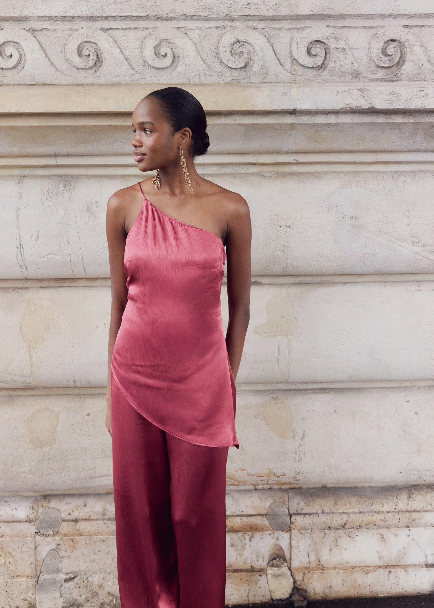 Asymmetrical satin top - Details of the article 5
