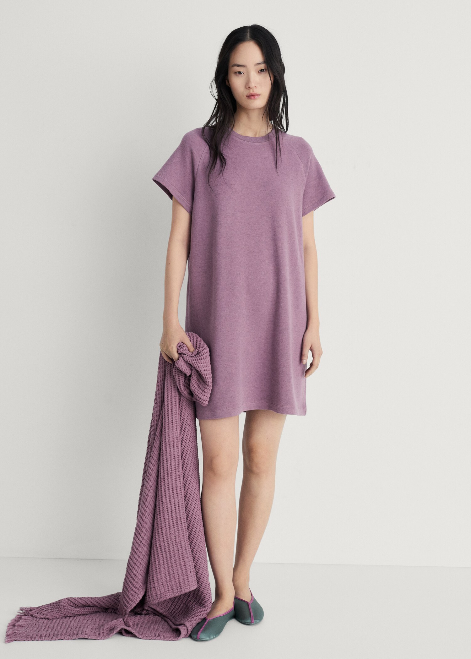 Heather fleece cotton nightgown - General plane
