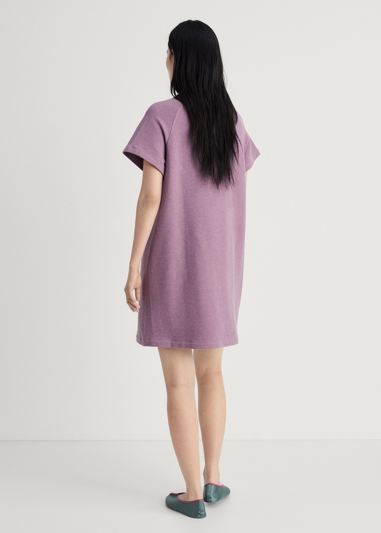 Heather fleece cotton nightgown - Reverse of the article