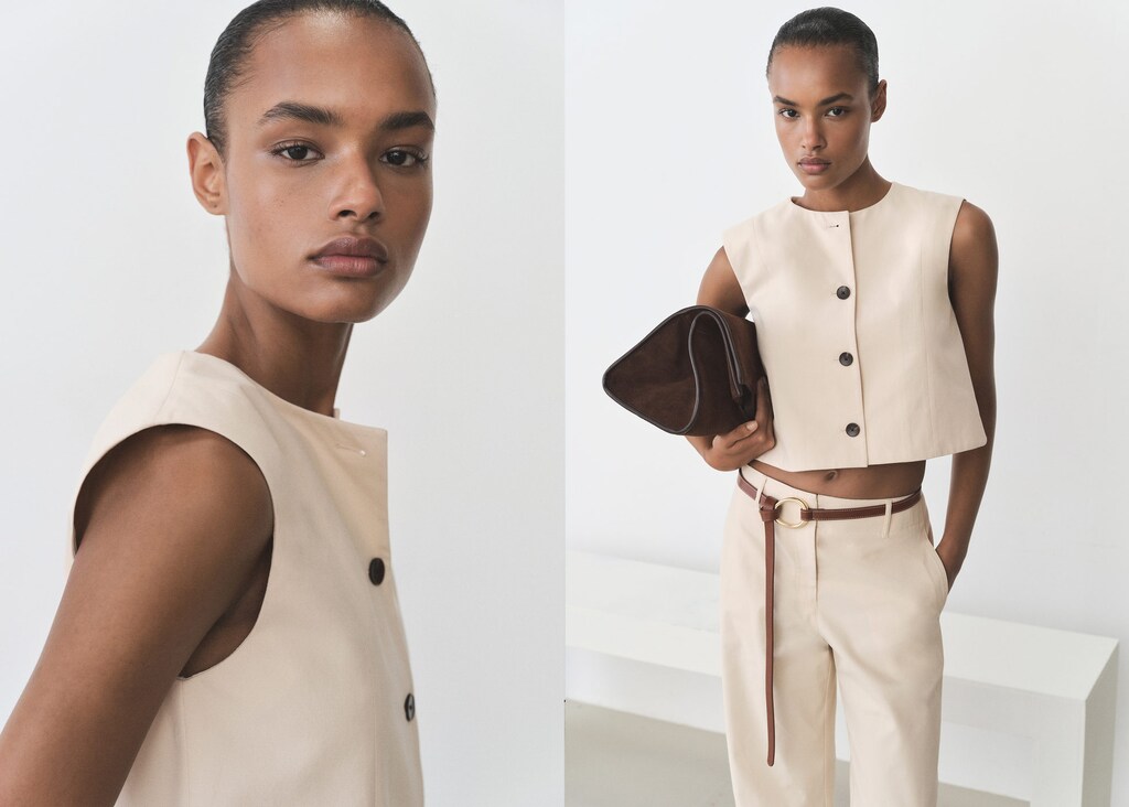 Cotton crop top with buttons