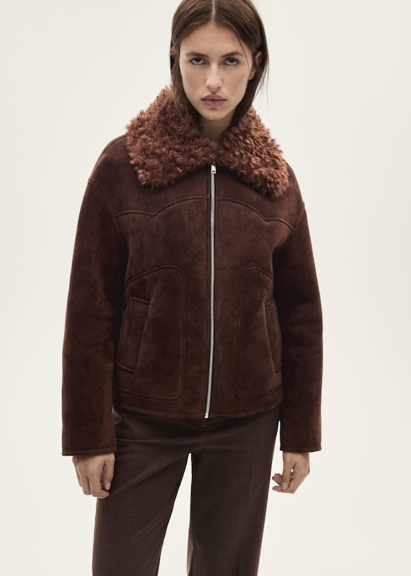 How to combine chocolate brown in a coat.